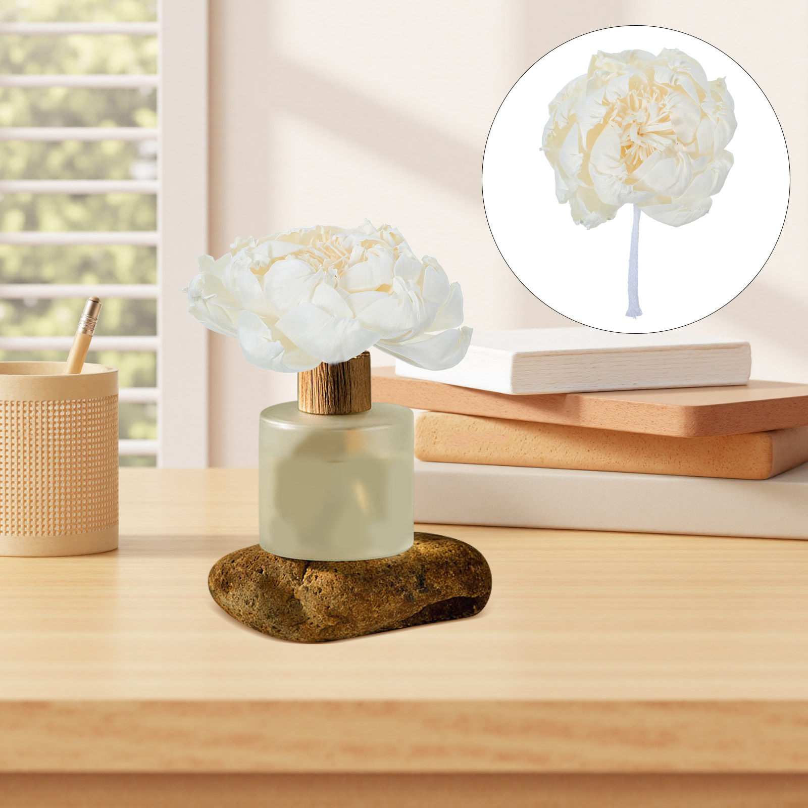 Home Fragrance Oils - Pioenroos Geurverspreider 12Cm Kunstmatige Pioenrozen Bloemgeurende
